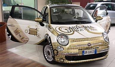 advertising car wrapping Fiat 500